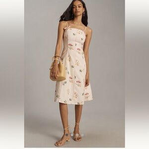 NWT Corey Lynn Calter Sleeveless Seamed
Linen Midi Dress,  L